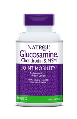 Natrol Glucosamina Condroitina MSM 90 Tabletes - Suporte para Articulações