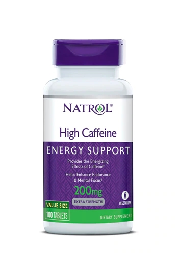 Natrol High Caffeine 200mg - 100 Comprimidos: Energia e Foco Turbinados