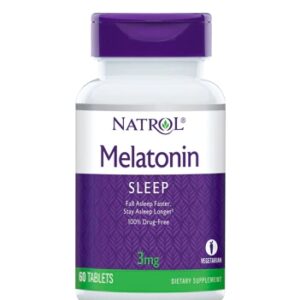 Natrol Melatonina 3mg - 60 Comprimidos para Sono Reparador
