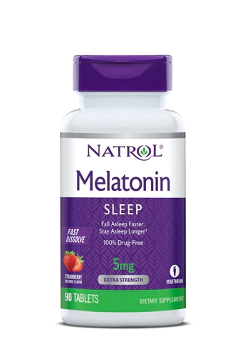 Natrol Melatonina Rápida Dissolução Morango 5mg - 90 Tabletes