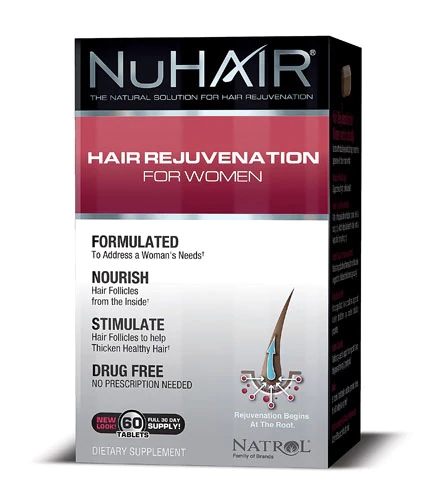 Natrol NuHair™ Cabelo e Unhas para Mulheres - 60 Comprimidos para Crescimento Capilar