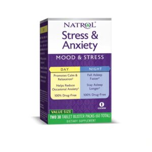 Natrol Stress & Ansiedade Dia e Noite - 60 Comprimidos