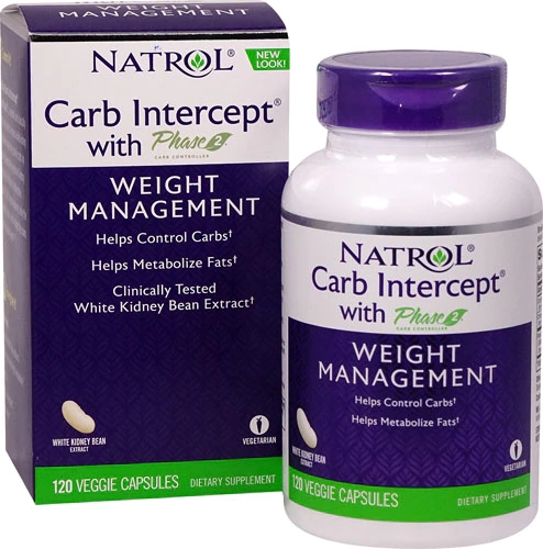 Natrol White Kidney Bean Carb Intercept 120 Cápsulas Vegetarianas - Bloqueador de Carboidratos