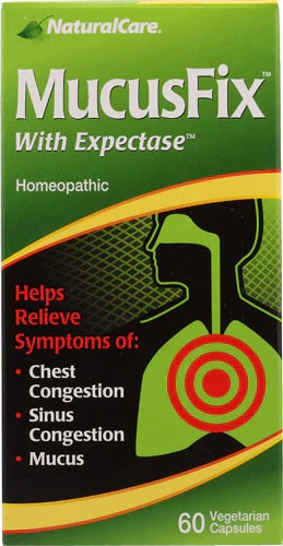 Natural Care MucusFix™ With Expectase™ 60 Cápsulas Vegetarianas - Alívio para o Muco