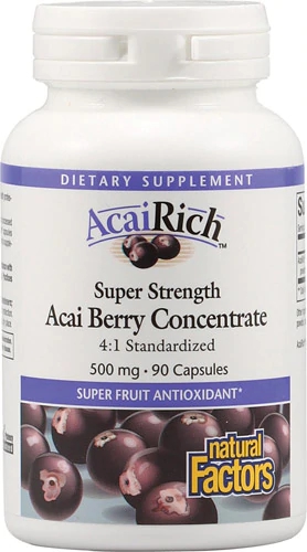Natural Factors AcaiRich™ - Concentrado de Açaí 500mg - 90 Cápsulas - Poder Antioxidante