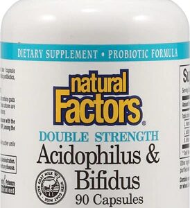 Natural Factors Acidophilus e Bifidus - 10 Bilhões de Células - 90 Cápsulas