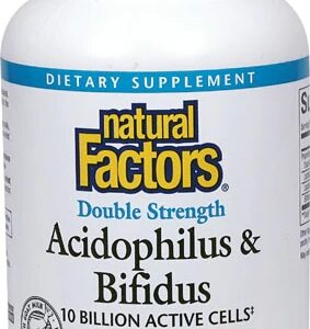 Natural Factors Acidophilus & Bifidus - 10 Bilhões de Células - 180 Cápsulas
