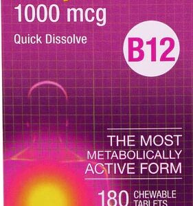 Natural Factors Vitamina B12 Metilcobalamina 1000 mcg - 180 Comprimidos Mastigáveis