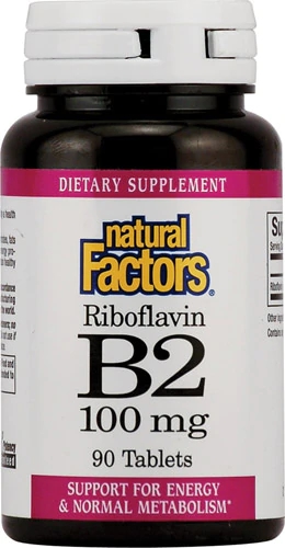 Natural Factors Vitamina B2 Riboflavina 100mg - 90 Comprimidos