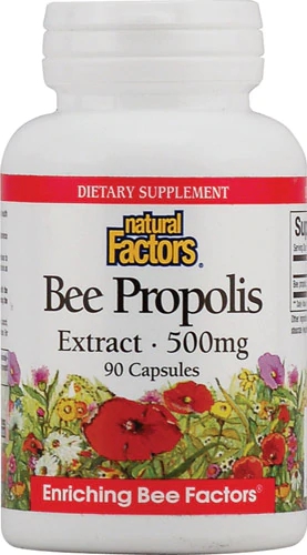 Extrato de Própolis de Abelha Natural Factors 500 mg 90 Cápsulas - Imunidade e Bem-Estar