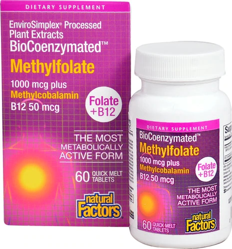 Natural Factors BioCoenzymated Methylfolate 1000mcg - 60 Comprimidos: Saúde e Bem-Estar Essenciais
