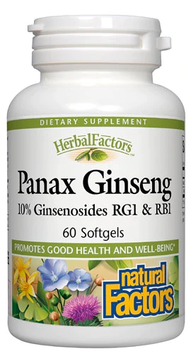 Natural Factors C.A. Meyer Panax Ginseng Extract 60 Cápsulas Moles - Energia e Vitalidade