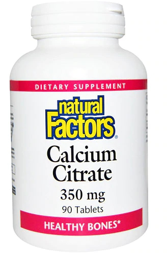 Natural Factors Citrato de Cálcio 350 mg - 90 Comprimidos - Essencial para Ossos Fortes