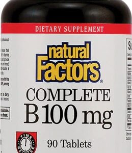 Natural Factors Complete B - Complexo B 100mg - 90 Tablets - Suporte Energético e Neural