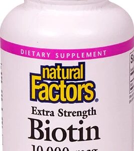 Natural Factors Extra Strength Biotin -- 10000 mcg - 60 Vegetarian Capsules