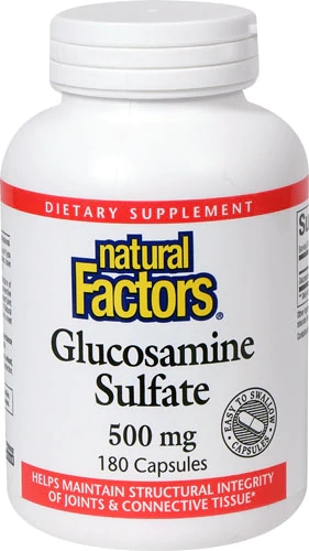 Natural Factors Glucosamine Sulfate 500 mg - 180 Cápsulas para Saúde das Articulações