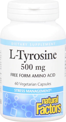 Natural Factors L-Tyrosine -- 500 mg - 60 Vegetarian Capsules