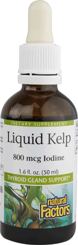 Natural Factors Kelp Líquido com Iodo 800mcg - 47ml - Suporte à Tireoide