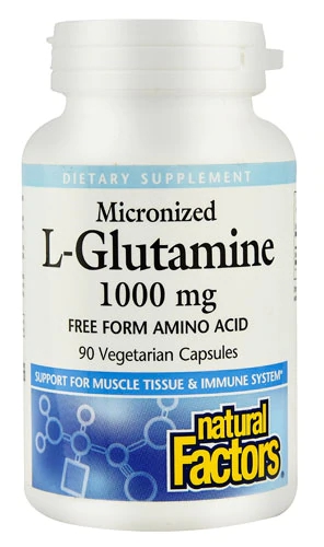 Natural Factors Micronized L-Glutamine 1000mg - 90 Cápsulas Vegetais