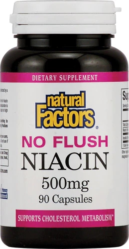 Natural Factors No Flush Niacina 500 mg - 90 Cápsulas: Saúde Cardiovascular e Bem-Estar