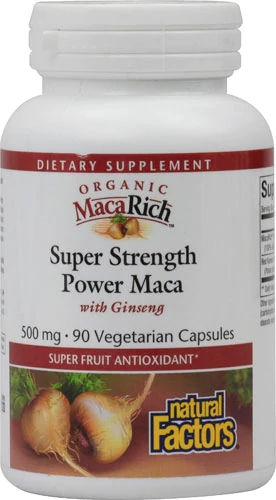 MacaPower Ginseng Natural Factors 500mg - 90 Cápsulas Vegetarianas
