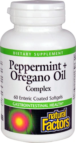 Natural Factors Óleo de Hortelã e Orégano Plus Complex 60 Cápsulas Gelatinosas Revestidas