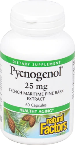 Natural Factors Pycnogenol® 25mg - 60 Cápsulas - Extrato de Casca de Pinheiro Marítimo Francês
