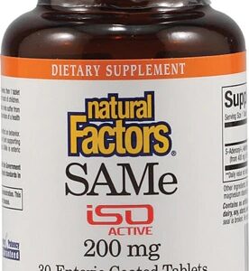 Natural Factors SAMe 200mg - 30 Comprimidos Revestidos Entéricos - Saúde do Humor e Articulações