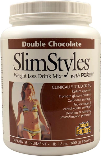 Natural Factors SlimStyles® Shake Perda de Peso Duplo Chocolate 794g