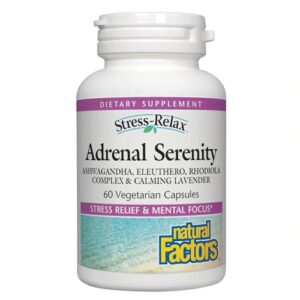 Natural Factors Stress-Relax Adrenal Serenity - 60 Cápsulas Vegetarianas: Alívio Natural do Estresse e Ansiedade