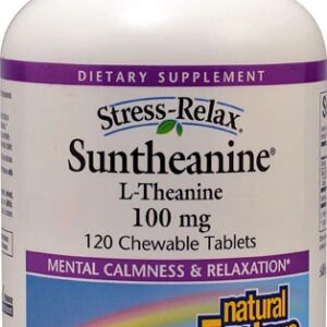 Natural Factors Stress-Relax L-Theanine 100mg - 120 Comprimidos Mastigáveis