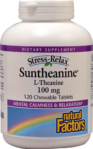 Natural Factors Stress-Relax L-Theanine 100mg - 120 Comprimidos Mastigáveis