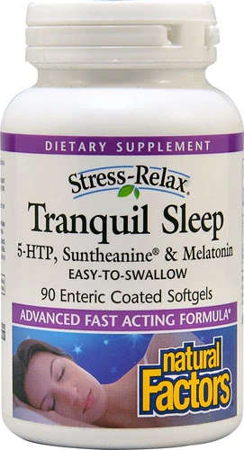 Natural Factors Stress-Relax Tranquil Sleep - 90 Cápsulas Gelatinosas de Revestimento Entérico