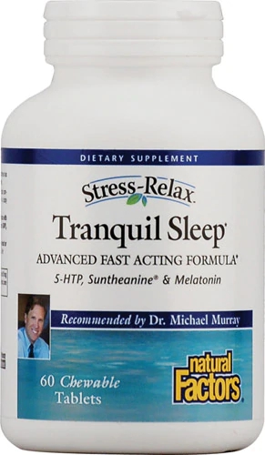 Natural Factors Stress-Relax Tranquil Sleep 60 Comprimidos Mastigáveis - Sono Reparador