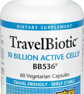 Natural Factors TravelBiotic 10 Bilhões de Células Ativas BB536 60 Cápsulas Vegetais