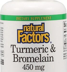 Natural Factors Cúrcuma e Bromelina 450mg - 90 Cápsulas: Suporte Anti-inflamatório Natural