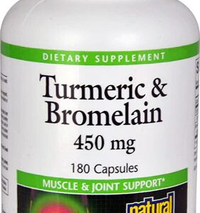 Natural Factors Turmeric & Bromelain -- 450 mg - 180 Capsules