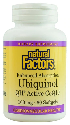 Natural Factors Ubiquinol QH 100mg - 60 Cápsulas Softgel - Energia e Vitalidade