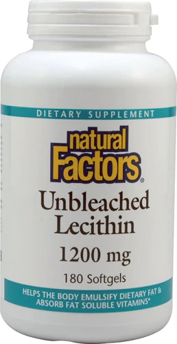 Natural Factors Lecitina Não Branqueada 1200mg - 180 Softgels - Saúde e Bem-Estar