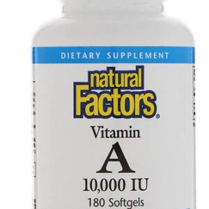 Natural Factors Vitamina A 10000 UI - 180 Cápsulas Gelatinosas - Saúde Ocular e Imunidade