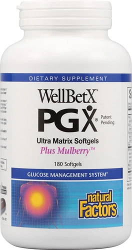 Natural Factors WellBetX PGX com Amora 180 Softgels - Controle de Glicemia e Digestão