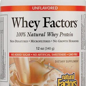 Whey Protein Isolado e Concentrado Natural Factors Unflavored 340g - Pura Proteína para Máximo Desempenho