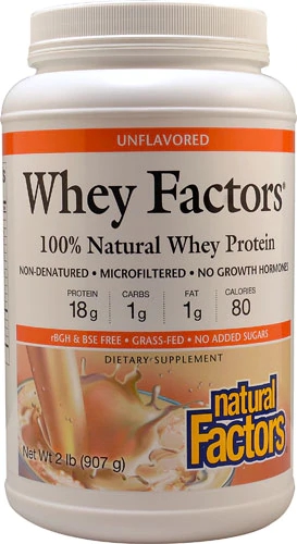 Whey Protein Isolado e Concentrado Natural Factors Unflavored 907g - Pureza e Desempenho