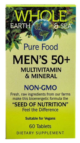 Natural Factors Whole Earth & Sea® Men's 50 plus Multivitamin & Mineral -- 60 Tablets
