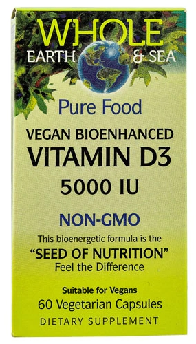 Natural Factors Vitamina D3 Vegana Bioenhanced 5000 UI - 60 Cápsulas Vegetarianas