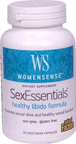 Natural Factors WomenSense SexEssentials 90 Cápsulas Vegetarianas - Saúde e Bem-Estar Íntimo