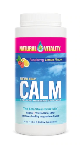 Natural Vitality Calm Magnésio Limão Framboesa 453g - Bem-Estar e Relaxamento