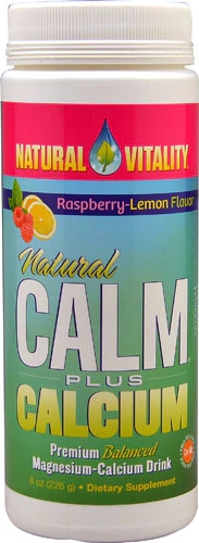 Natural Vitality Natural Calm Plus Cálcio Sabor Framboesa Limão - 227g