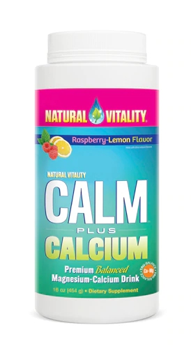Natural Vitality Natural Calm Plus Cálcio Sabor Framboesa Limão - 454g