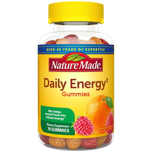 Nature Made Adult Gummies Energia Diária Sabor Berry Burst & Orange Zing - 70 Gomas
